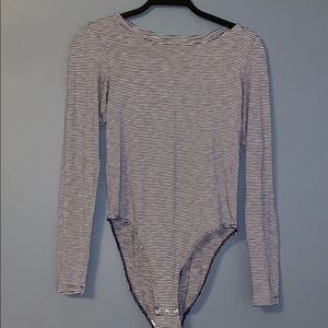 Aerie striped long sleeve body suit